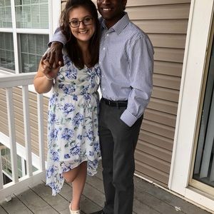 Pretty White and Blue floral dress